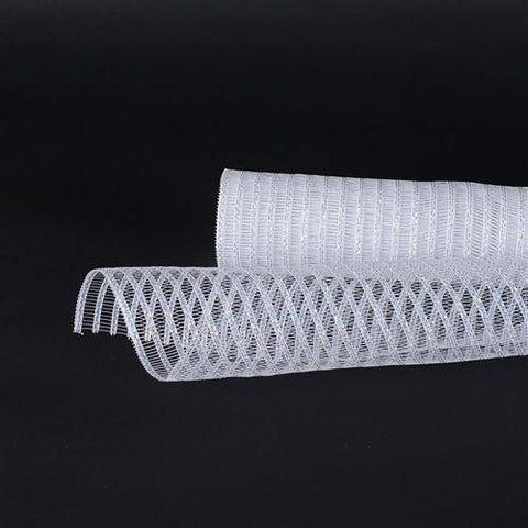 White - Deco Mesh Laser Eyelash ( 10 Inch x 10 Yards ) FuzzyFabric - Wholesale Ribbons, Tulle Fabric, Wreath Deco Mesh Supplies
