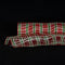 Red with White Line & Green - Poly Deco Xmas Check Mesh Metallic Stripe ( 21 Inch x 10 Yards ) FuzzyFabric - Wholesale Ribbons, Tulle Fabric, Wreath Deco Mesh Supplies