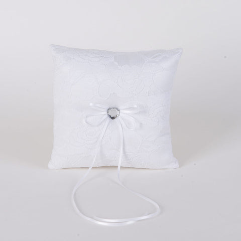 Ring Bearer Pillow White ( 7 x 7 inches ) - JSW375 FuzzyFabric - Wholesale Ribbons, Tulle Fabric, Wreath Deco Mesh Supplies