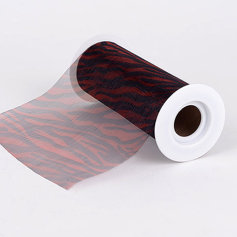 Red - Organza Animal Print ( W: 6 Inch | L: 10 Yards ) FuzzyFabric - Wholesale Ribbons, Tulle Fabric, Wreath Deco Mesh Supplies