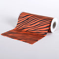 Orange - Animal Printed Satin Spool ( W: 6 Inch | L: 10 Yards ) FuzzyFabric - Wholesale Ribbons, Tulle Fabric, Wreath Deco Mesh Supplies