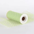 Apple Green Swiss Dot Tulle ( W: 6 Inch | L: 10 Yards ) FuzzyFabric - Wholesale Ribbons, Tulle Fabric, Wreath Deco Mesh Supplies