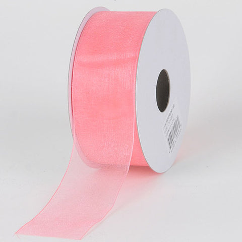 Peach - Sheer Organza Ribbon - ( 1-1/2 inch | 100 Yards ) FuzzyFabric - Wholesale Ribbons, Tulle Fabric, Wreath Deco Mesh Supplies
