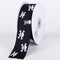 Black with Solid White Skull Grosgrain Ribbon Skull Design - ( W: 5/8 Inch | L: 25 Yards ) FuzzyFabric - Wholesale Ribbons, Tulle Fabric, Wreath Deco Mesh Supplies