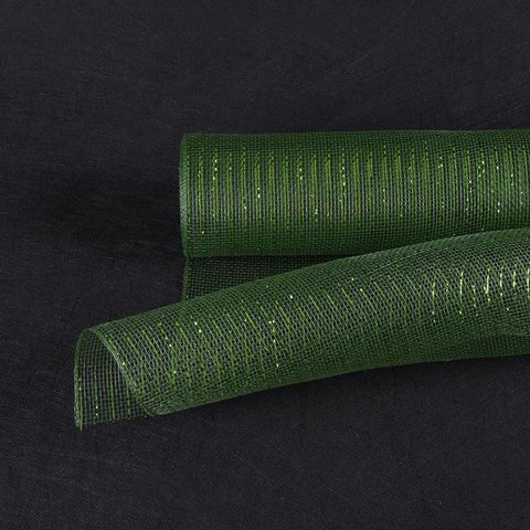 Spring Moss with Moss Lines - Deco Mesh Wrap Metallic Stripes ( 10 Inch x 10 Yards ) FuzzyFabric - Wholesale Ribbons, Tulle Fabric, Wreath Deco Mesh Supplies