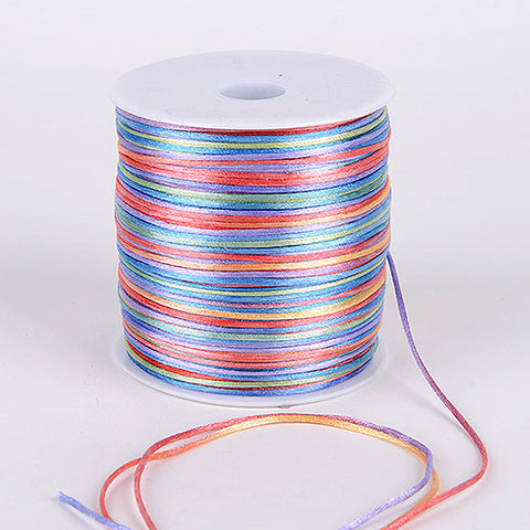Multi Color - Satin Rat Tail Cord ( 2mm x 250 Yards ) - M75335 FuzzyFabric - Wholesale Ribbons, Tulle Fabric, Wreath Deco Mesh Supplies