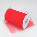 Red - 6 Inch by 100 Yards Fabric Tulle Roll Spool FuzzyFabric - Wholesale Ribbons, Tulle Fabric, Wreath Deco Mesh Supplies
