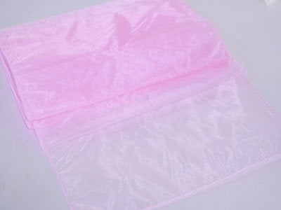 Light Pink - 14 x 108 inch Organza Table Runners FuzzyFabric - Wholesale Ribbons, Tulle Fabric, Wreath Deco Mesh Supplies