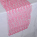 Fuchsia - 14 x 108 inch Lace Table Runners FuzzyFabric - Wholesale Ribbons, Tulle Fabric, Wreath Deco Mesh Supplies