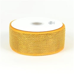 Light Gold - Floral Mesh Ribbon ( 2-1/2 Inch x 25 Yards ) FuzzyFabric - Wholesale Ribbons, Tulle Fabric, Wreath Deco Mesh Supplies