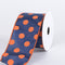Navy with Orange Dots Satin Polka Dot Ribbon Wired - ( W: 2-1/2 Inch | L: 10 Yards ) FuzzyFabric - Wholesale Ribbons, Tulle Fabric, Wreath Deco Mesh Supplies