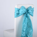 Turquoise - 7 x 108 inch Pintuck Satin Chair Sashes ( 10 Pieces ) FuzzyFabric - Wholesale Ribbons, Tulle Fabric, Wreath Deco Mesh Supplies