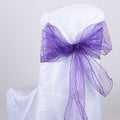 Purple - 8 x 108 inch Glitter Organza Chair Sash ( 10 Piece ) FuzzyFabric - Wholesale Ribbons, Tulle Fabric, Wreath Deco Mesh Supplies