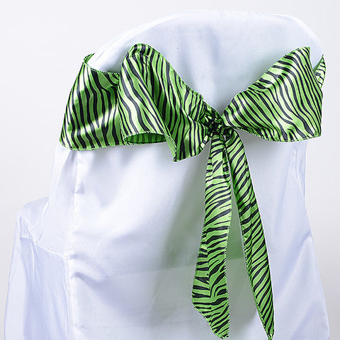 Apple Green - 6 x 106 inch Animal Print Satin Chair Sash ( 10 Piece ) FuzzyFabric - Wholesale Ribbons, Tulle Fabric, Wreath Deco Mesh Supplies