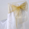 Gold - 8 x 108 Inch Organza Chair Sash ( 10 Piece ) FuzzyFabric - Wholesale Ribbons, Tulle Fabric, Wreath Deco Mesh Supplies