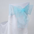 Aqua Blue - 8 x 108 Inch Organza Chair Sash ( 10 Piece ) FuzzyFabric - Wholesale Ribbons, Tulle Fabric, Wreath Deco Mesh Supplies