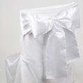 White - 6 x 106 inch Satin Chair Sash ( 10 Piece ) FuzzyFabric - Wholesale Ribbons, Tulle Fabric, Wreath Deco Mesh Supplies