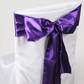Purple - 6 x 106 inch Satin Chair Sash ( 10 Piece ) FuzzyFabric - Wholesale Ribbons, Tulle Fabric, Wreath Deco Mesh Supplies