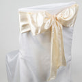 Ivory - 6 x 106 inch Satin Chair Sash ( 10 Piece ) FuzzyFabric - Wholesale Ribbons, Tulle Fabric, Wreath Deco Mesh Supplies