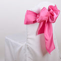 Hot Pink - 6 x 106 inch Satin Chair Sash ( 10 Piece ) FuzzyFabric - Wholesale Ribbons, Tulle Fabric, Wreath Deco Mesh Supplies