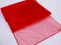 Red - 14 x 108 inch Organza Table Runners FuzzyFabric - Wholesale Ribbons, Tulle Fabric, Wreath Deco Mesh Supplies