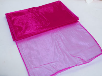 Fuchsia - 14 x 108 inch Organza Table Runners FuzzyFabric - Wholesale Ribbons, Tulle Fabric, Wreath Deco Mesh Supplies