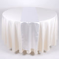 White - 12 x 108 inch Satin Table Runner FuzzyFabric - Wholesale Ribbons, Tulle Fabric, Wreath Deco Mesh Supplies