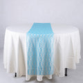 Turquoise - 14 x 108 inch Lace Table Runners FuzzyFabric - Wholesale Ribbons, Tulle Fabric, Wreath Deco Mesh Supplies