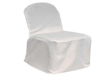 White - Banquet Chair Cover Poly FuzzyFabric - Wholesale Ribbons, Tulle Fabric, Wreath Deco Mesh Supplies