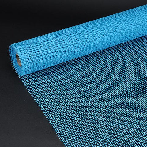 Turquoise - Natural Cotton Jute ( W: 21 Inch | L: 6 Yards ) FuzzyFabric - Wholesale Ribbons, Tulle Fabric, Wreath Deco Mesh Supplies