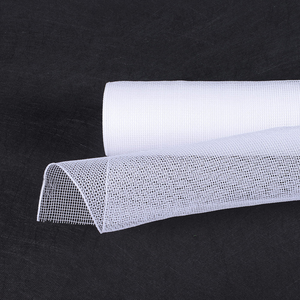 White - Floral Mesh Wrap Solid Color ( 10 Inch x 10 Yards )