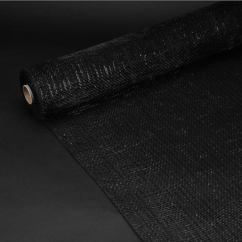 Black with Black - Deco Mesh Wrap Metallic Stripes ( 21 Inch x 10 Yards ) FuzzyFabric - Wholesale Ribbons, Tulle Fabric, Wreath Deco Mesh Supplies