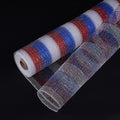 Flag - Poly Deco Mesh Wrap with Laser Mono Stripe ( 21 Inch x 10 Yards ) FuzzyFabric - Wholesale Ribbons, Tulle Fabric, Wreath Deco Mesh Supplies