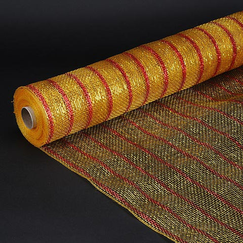 Gold - Holiday Floral Mesh Wraps ( 21 Inch x 10 Yards ) FuzzyFabric - Wholesale Ribbons, Tulle Fabric, Wreath Deco Mesh Supplies